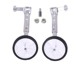 snowchecking Ruedas de entrenamiento estabilizadores ajustables para bicicletas de 16 a 24 pulgadas, marco de hierro con neumáticos de plástico, capacidad de 165 libras, negro (plata)