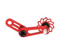 snowchecking Tensor de cadena de una sola velocidad con polea 11T, rodillo guía de aleación de aluminio CNC para bicicleta plegable, reducción de ruido suave (rojo)