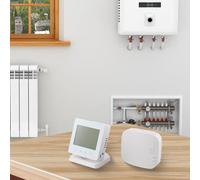 Snowchecking Termostato inteligente TUYA WiFi RF, para calefacción de caldera de gas, controlador de temperatura inalámbrico, con aplicación y control de voz, pantalla LCD programable, blanco (sin