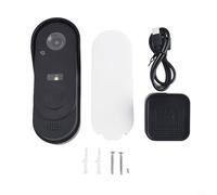 Snowchecking Timbre inalámbrico inteligente con video, con cámara HD, audio bidireccional, IP65 impermeable, detección humana AI y sensor de movimiento PIR, para seguridad del hogar, color negro