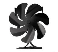 snowchecking Ventilador de estufa de 7 aspas alimentado por calor para chimenea, ventilador silencioso de aluminio para estufa de leña, 50-350 °C, circulador de aire, color negro