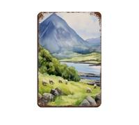 Snowdonia National Park - Cartel de metal vintage en acuarela para pub, club, cafetería, bar, decoración de pared para el hogar, póster retro de 20 x 30 cm