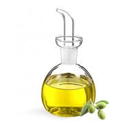 SNOWDVANCE Aceitera Antigoteo Cristal - Vinagrera de Vidrio Transparente para Cocina, Mesa Comedor Forma Redonda Dispensador Multifuncional (Antigoteo Redonda 500ml)