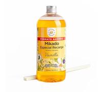 SNOWDVANCE Ambientador Mikado Reposición- Incluye Sticks de Recambio - Fragancia Duradera - Ideal para el Hogar, Baño, Casa - 500 ml (Vanilla)