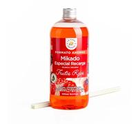 SNOWDVANCE Ambientador Mikado Reposición- Incluye Sticks de Recambio - Fragancia Duradera - Ideal para el Hogar, Baño, Casa - 500 ml (Frutos Rojos)