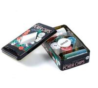 SNOWDVANCE Juego de Mesa,Set de Poker Chips Profesional con 100 fichas numeradas en Caja Metálica, una ficha Dealer.