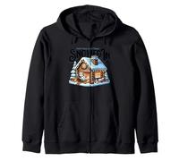 Snowed In Mountain House Cozy Snowman Disfraz de Navidad Sudadera con Capucha