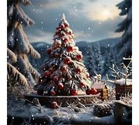 Snowflake Christmas Tree Jigsaw Puzzle 35 Pieces 30x30cm/12x12inch, Difficult Jigsaw Puzzles for Adults 35, Beautiful Art Work, Great Festive Puzzle Gift for Men/Women