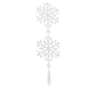 Snowflake Crystal Chains 10pcs | DIY Glass Hanging Strands for Panes/Chandeliers/Weddings | Adjustable Iron Rings, 26cm Length (Colgante Gota de Agua Grande)