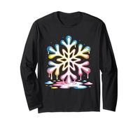 Snowflake Drip Winter Snowflake Christmas Xmas Men Women Manga Larga