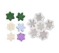 Snowflake Silicone Mold, 6 Cavity Christmas Tray with DIY Craft Design, Soa | Snowflake Soap Mold for Crafts Wax Melts Ice Cubes Party Baking Home Cake