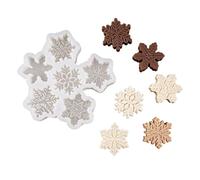Snowflake Silicone Mold, Christmas Soap Molds, 6 Cavity Craft Form | Snowflake Cavity Design, Flexible Silicone Casting Mold, 6 Cavities, for Soap Plaster Epoxy Wax Ice Baking Cake Crafts