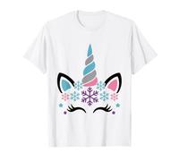 Snowflake Unicorn Christmas Family Matching Pajama Men Women Camiseta