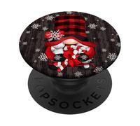 Snowflake Xmas Decor For Girls Buffalo Plaid Christmas GNOME PopSockets PopGrip Adhesivo