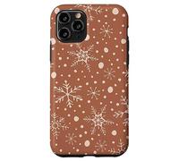Snowflakes Taupe Pattern Winter Christmas Holidays Snow Carcasa para iPhone 11 Pro