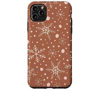 Snowflakes Taupe Pattern Winter Christmas Holidays Snow Carcasa para iPhone 11 Pro MAX