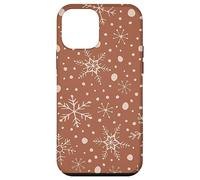 Snowflakes Taupe Pattern Winter Christmas Holidays Snow Carcasa para iPhone 12 Mini