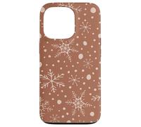 Snowflakes Taupe Pattern Winter Christmas Holidays Snow Carcasa para iPhone 13 Pro