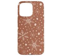 Snowflakes Taupe Pattern Winter Christmas Holidays Snow Carcasa para iPhone 15 Pro MAX