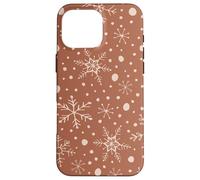 Snowflakes Taupe Pattern Winter Christmas Holidays Snow Carcasa para iPhone 16 Pro MAX