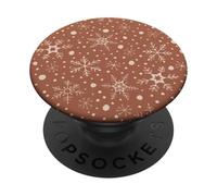Snowflakes Taupe Pattern Winter Christmas Holidays Snow PopSockets PopGrip Adhesivo