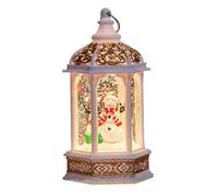 SnowGlobe Lantern | Glitter Snow Globe | Winter Table Centerpiece, Hexagonal Wind Lamp Decorative Snow Globe Lantern Table Centerpiece Light-up Glitter Lantern Winter Snow Globe