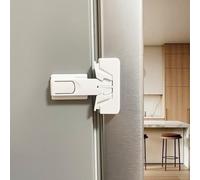 Snowharp Cerradura de puerta de refrigerador a prueba de niños, cerradura de seguridad para bebés, operación con una sola mano, sin necesidad de herramientas ni taladro (blanco1)