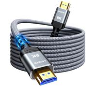 Snowkids 8K Cable HDMI 30M, Ultra Alta Velocidad 48Gbps 8K@60Hz 4K@120Hz, Cable HDMI 2.1, HDR10+ ARC eARC HDCP 2.2&2.3 Compatible con TV PC Monitor Proyector PS-5 X-box