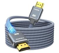 Snowkids Cable HDMI 10m 4K dHDMI 2.0 e nailon trenzado Ethernet de alta velocidad, soporta canal de retorno de audio 3D, gris