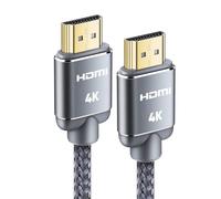 Snowkids Cable HDMI 15m 4K dHDMI 2.0 e nailon trenzado Ethernet de alta velocidad, soporta canal de retorno de audio 3D, gris