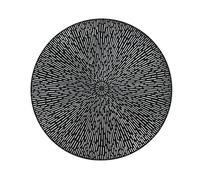 Snowkingdom Juego de 6 manteles individuales redondos negros de vinilo prensado metálico de 15 pulgadas, antideslizantes, resistentes al calor, lavables, de PVC, huecos, para decoración de mesa de