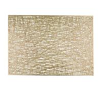 Snowkingdom Juego de 8 manteles Individuales rectangulares Dorados de Vinilo metálico, fáciles de Limpiar, Antideslizantes, Resistentes a Las Manchas, Resistentes al Calor, Lavables, fáciles de