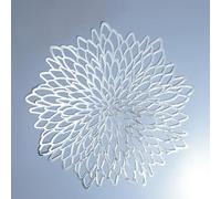 Snowkingdom Paquete de 18 manteles individuales plateados de vinilo con purpurina metálica, cargador de hojas redondas decorativas a granel para invierno, Acción de Gracias, Navidad, fiestas