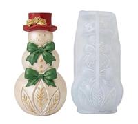 Snowman Candle Silicone Mold Reusable - Candle Making Molds for Soap Clay