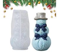 Snowman Candle Silicone Mold Reusable - Candle Making Molds for Soap Clay