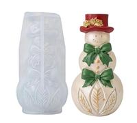 Snowman Candle Silicone Mold - Reusable Non Stick Easy Release DIY | Candle Making Mold, Festive Snowman Shaped Casting Mold, Flexible Craft Molding Tool, For Soap Clay Plaster Studio Kitchen Ho