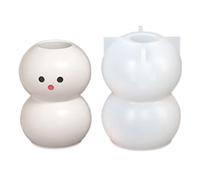 Snowman Candlestick Silicone Mold, Reusable Easy Release Mold