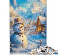 Snowman in Winter Wonderland Puzzles Imposible,desafío for Adults Entretenimiento Creativo 1000 Piezas Obra De Arte De Juego De para Adultos, Regalos A Partir De 14 Años 1000pcs (75x50cm)
