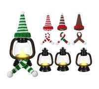 Snowman Lantern - Mini Navidad LED Decoration, 4-Pack Mini Snowman Lantern with Hat and Scarf, Portable Christmas Ornaments with Hat and Scarf | Hangable Winter Holiday Lamp for Indoor Outdoor Party