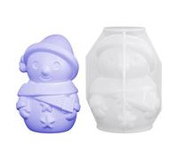 Snowman Mould, 3D Silicona Christmas Mold with 3,82 x 4,57 y 3,5 x 4,61 in Sizes, Epoxy Candle Soap Mold, for Winter Holiday Crafts Home Decor Cake Wedding, White