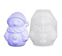 Snowman Mould, 3D Silicona Christmas Mold with 3,82 x 4,57 y 3,5 x 4,61 in Sizes, Epoxy Candle Soap Mold, for Winter Holiday Crafts Home Decor Cake Wedding, White
