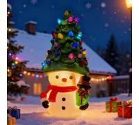 Snowman-Shaped Resin Holiday Tree Ideal for Christmas Decorations in Living Rooms Homes Dining Tables & Gatherings Snowman-Shaped Resin Holiday Tree Ideal for Christmas Decorations in Living Rooms