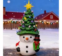 Snowman-Shaped Resin Holiday Tree Ideal for Christmas Decorations in Living Rooms Homes Dining Tables & Gatherings Snowman-Shaped Resin Holiday Tree Ideal for Christmas Decorations in Living Rooms
