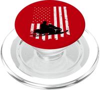 Snowmobile Bandera Americana Vintage Atrapado PopSockets PopGrip para MagSafe