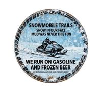 SNOWMOBILE TRAILS - Placa de metal con texto en inglés "Snow in our face