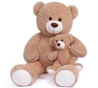 Snowolf FamilyBears, Oso de peluche grande para niñas y novias (marrón claro, 100 cm)