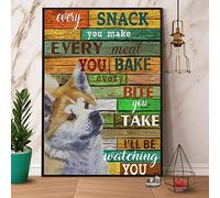 snowsun Letrero de metal Akita Every Snack You Make Every Meal Ill Be Watching You, letrero vintage divertido retro de aluminio para el hogar, patio, jardín, bar, al aire libre, 8 x 12 pulgadas