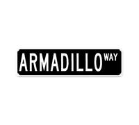 snowsun Letrero de metal Armadillo WAY Vintage Signs Retro Cartel de aluminio Regalo para el hogar, cocina, jardín, patio, pared, decoración que no se decolora, 4 x 16 pulgadas