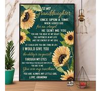 snowsun Letrero de metal con diseño de flores, abuela a mi nieta, eres el latido de mi corazón, letrero vintage divertido retro de aluminio para el hogar, patio, jardín, garaje al aire libre, 8 x 12