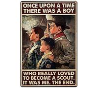 snowsun Letrero de metal con texto en inglés "A Boy Who Really Wanted to Become A Scout", estilo retro, de aluminio, para cocina, hogar, jardín, pared, bar, cafetería, decoración de 8 x 12 pulgadas